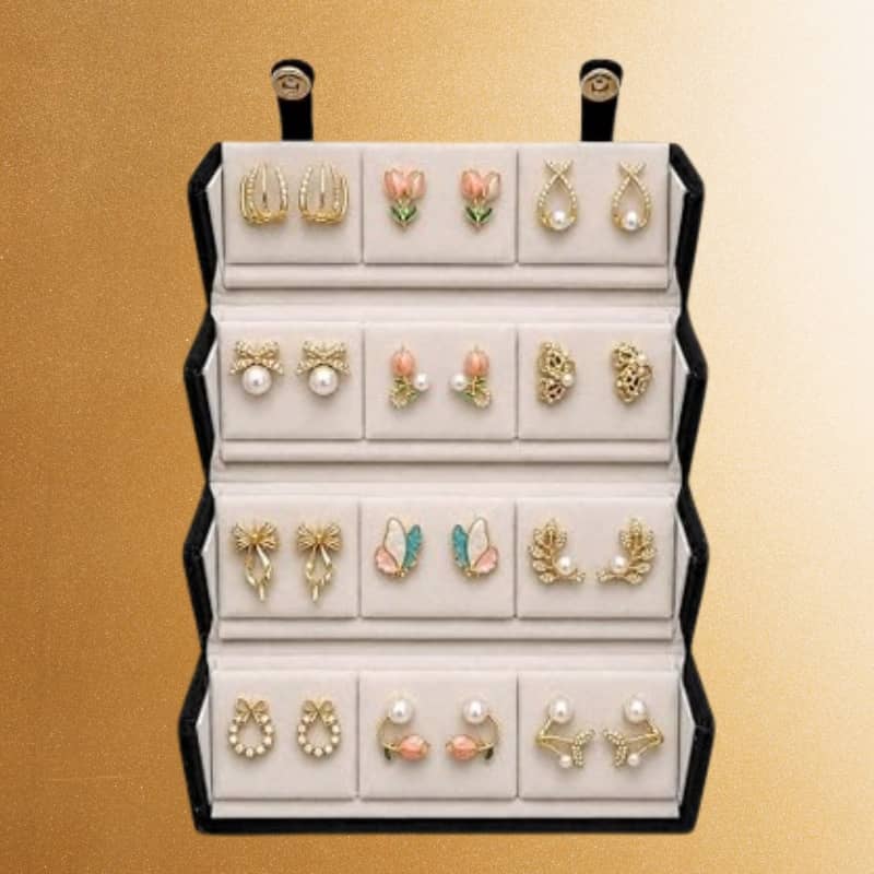 Nymery premium 12 pairs floral earrings combo set with rganizert box